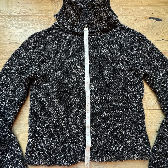 Made in France Marled Black/White Turtleneck Sweater size S/M Paris pricefirm - Picture 5 of 9